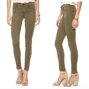 💚jbrand midrise sateen skinny jeans, olive 24